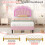 3ft Single Upholstered Bed with LED Adjustable Shell Shape Headboard 9