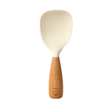 (Cream) Creativity Silicone Rice Spoon Washable Lightweight Rice Spoon for Daily Use