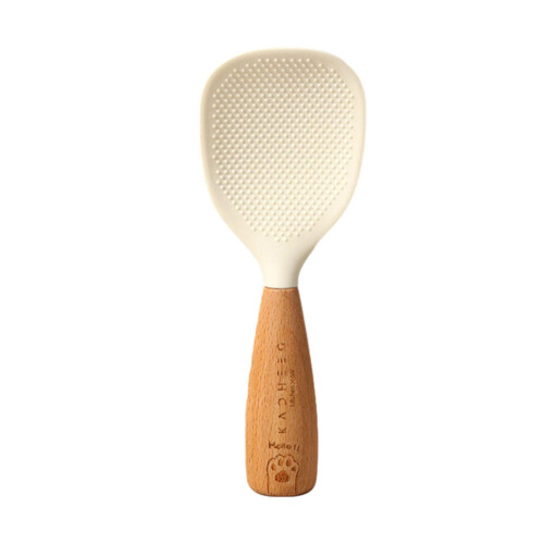 (Cream) Creativity Silicone Rice Spoon Washable Lightweight Rice Spoon for Daily Use