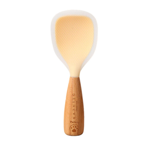 (Yellow) Creativity Silicone Rice Spoon Washable Lightweight Rice Spoon for Daily Use