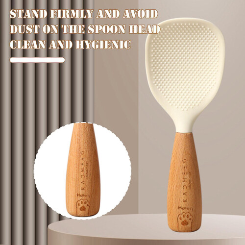 (Rice White) Creativity Silicone Rice Spoon Washable Lightweight Rice Spoon for Daily Use 1