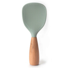 (Milk Green) Creativity Silicone Rice Spoon Washable Lightweight Rice Spoon for Daily Use