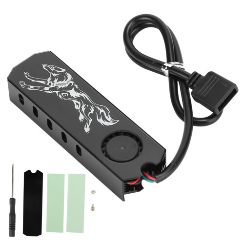 Ψυγείο SSD με φωτισμό RGB, ανεμιστήρας ψύξης M.2 2280 από κράμα αλουμινίου για μονάδες