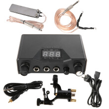 Thermal Copier Compatible Tattoo Power Supply Dual Digital LCD Adjustable Voltage Dual Output With Foot Pedal And Clip Cord, Economical Affordable