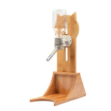 Dog Water Dispenser Stand Solid Wood Elevated Pet Drinking Fountain Rack for Cats and Dogs