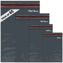 65 Mixed Parcel Bags Grey 4 Sizes Small to Large Bags, Mailer Bags 15 Each