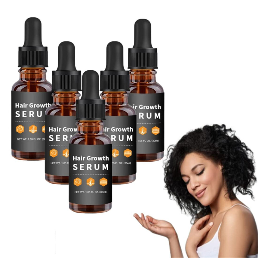 Black Allurium Hair Growth Serum For Women 5Pc, Anti Hair Loss Treatment, Thicker Stronger Hair