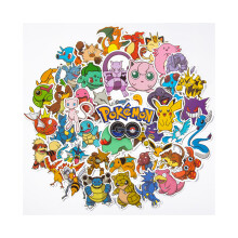 (50pcs) (50pcs) New Pokemon Anime Stationary Set Pikachu Cartoon Pencil Ruler Eraser Pencil Sharpener Mini Notebook Set Student Figure Toys Gift