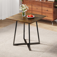 80cm Industrial Style Dining Table with Metal Base
