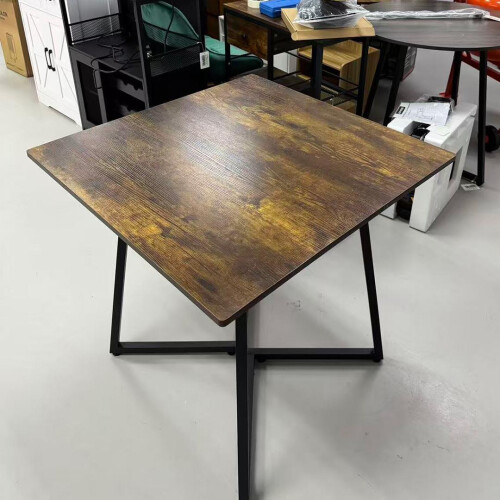 Living And Home 80cm Industrial Style Dining Table with Metal Base 2