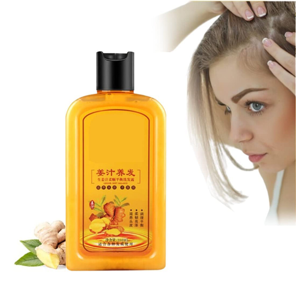 Ginger Hair Growth Shampoo 280ml Anti Hair Loss for Thicker Fuller Hair and Scalp Nourishment