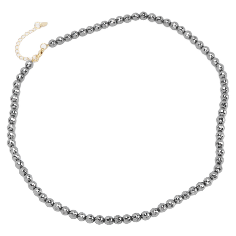Terahertz Round Beads Necklace 128 Facets Natural Stone for Women