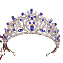 Crystal Bridal Tiara Crown with Rhinestones, Vintage Bronze Wedding Headband for Brides