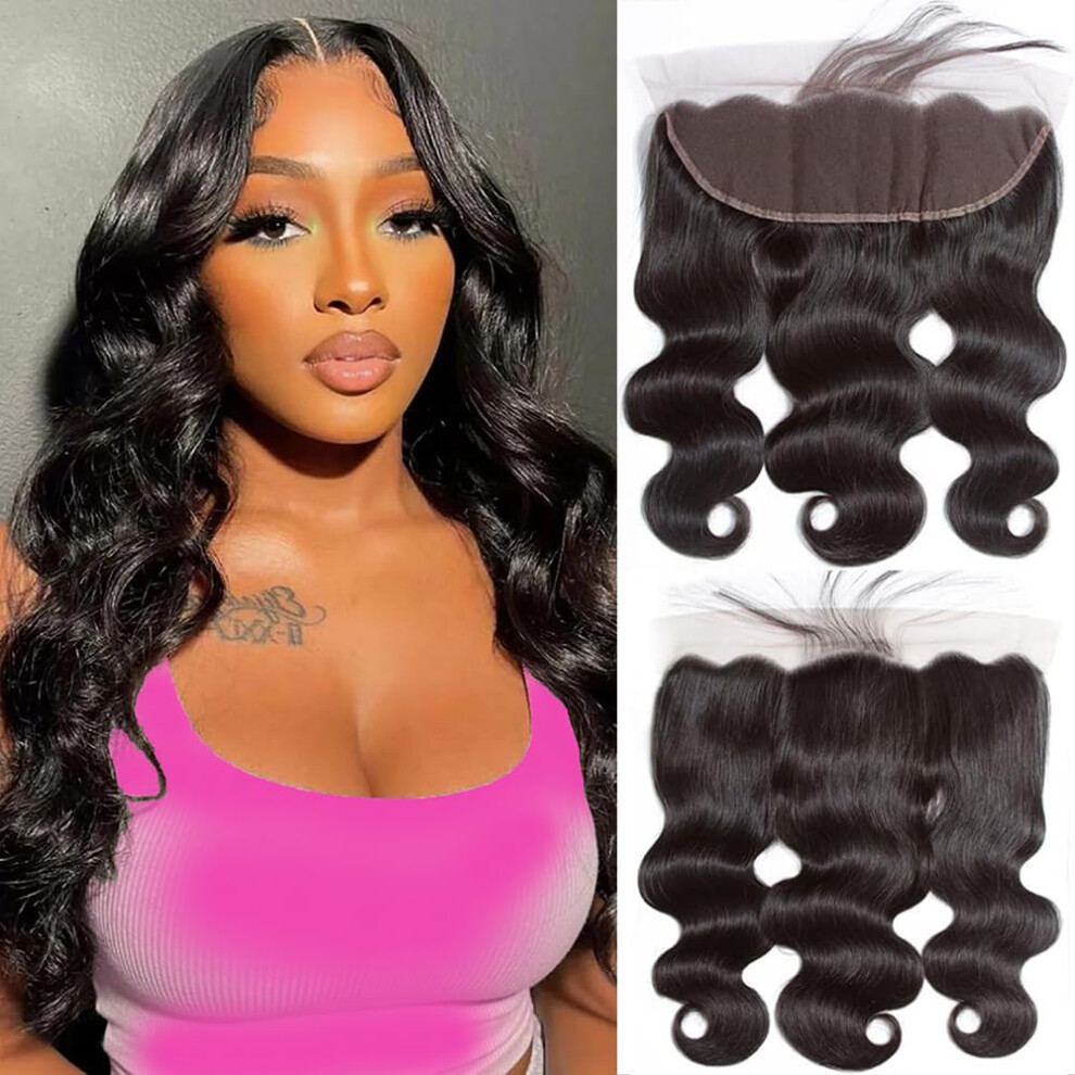 13x4 Body Wave HD Lace Frontal Closure with Baby Hair, Brazilian Human Hair, Natural Hairline
