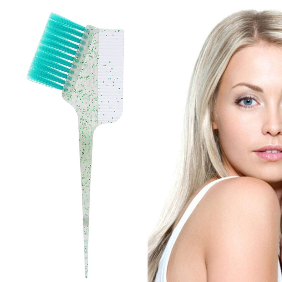Green Hair Dye Brush With Comb Dual Bristle Design For Salon And Home Hair Coloring