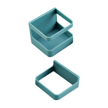 2 Pack Wall Mounted Umbrella Storage Rack with Water Drip Tray Blue PP for Entryway or Cabinet