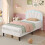 3ft Single Upholstered Bed with LED Adjustable Shell Shape Headboard 2