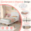 3ft Single Upholstered Bed with LED Adjustable Shell Shape Headboard 6