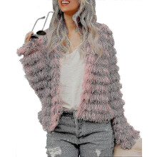 (M,Pink)Womens Fall Open Front Cardigan Faux Fur Coat Vintage Parka Shaggy Jacket Warm Coat Tops miao4_uisad