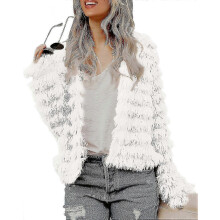 (XL,White)Womens Fall Open Front Cardigan Faux Fur Coat Vintage Parka Shaggy Jacket Warm Coat Tops miao4_uisad