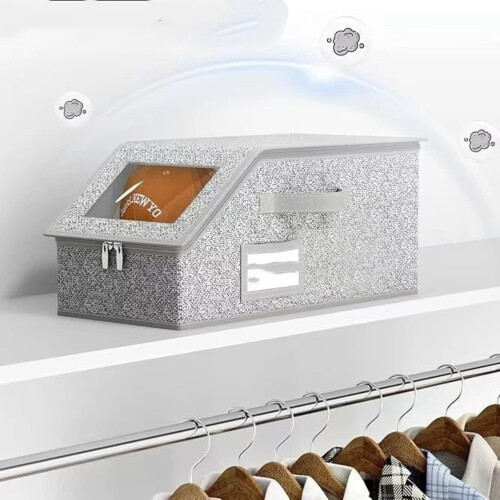 Stackable Dustproof Hat Storage Box Organizer for Multiple Baseball and Sun Hats Gray 2