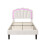 3ft Single Upholstered Bed with LED Adjustable Shell Shape Headboard 9
