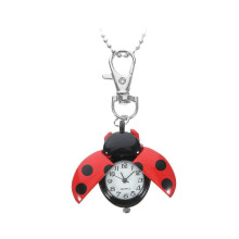 Retro Pocket Watch Creative Ladybug Shape Vintage Quartz Pocket Watch Alloy Kids Gift