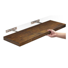 Wooden Floating Wall Shelves with Invisible Brackets, Hanging Storage Rack for Home Decor (Brown, 1pcs)