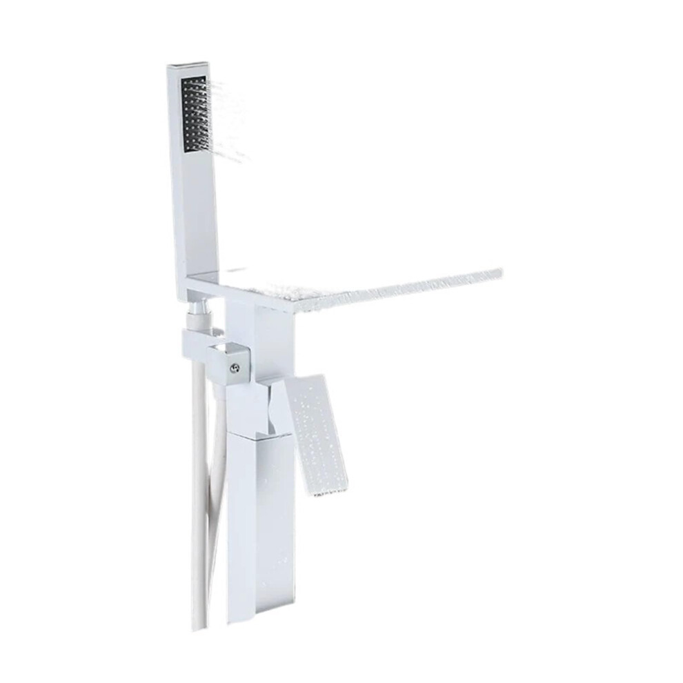 Black Freestanding Bathtub Faucet With Handheld Shower And Waterfall Mixer For Modern Bathroom (B) 9365369312685