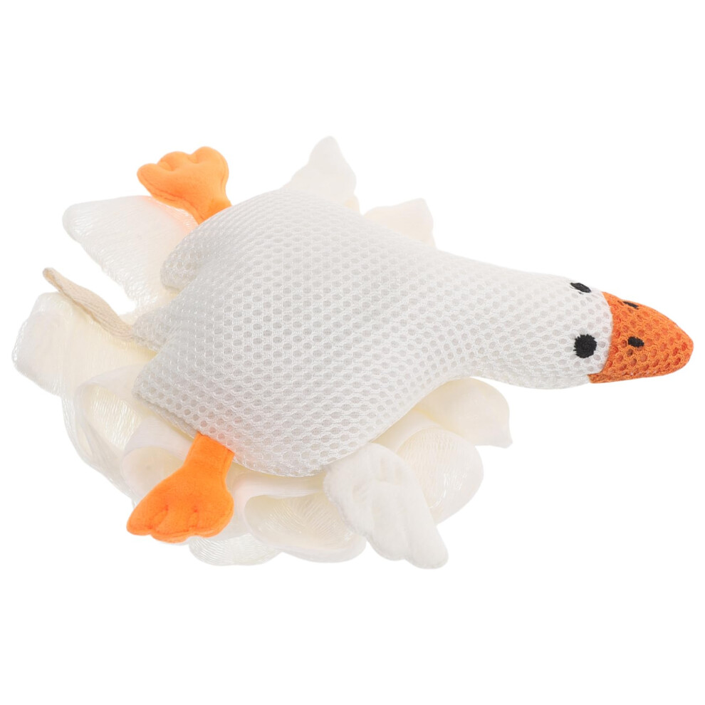 Cute Goose Shower Loofah Sponge for Adorable Cartoon Bath Exfoliating Mesh Puff