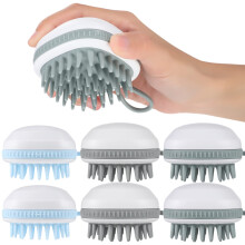 6 Pieces Silicone Scalp Massager Brush Set for Hair Washing and Deep Residue Removal Wet or Dry