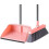 Broom and Dustpan Set with Long Handle Foldable Scraper for Home Sweeping Red 5