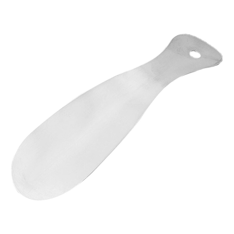 Stainless Steel Shoe Horn with Long Handle and Ergonomic Angle for Seniors Men Women Hanging Hook