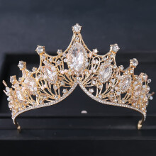 Bridal Crown Baroque Vintage Crystal Rhinestone Wedding Tiara Headband for Prom and Pageant