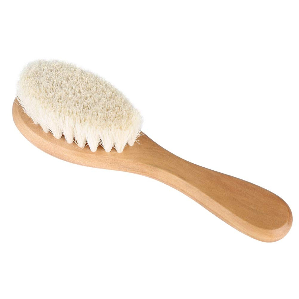 Multifunction Baby Comb Brush, Natural Goat Hair Comb, Portable with Wooden Handle Hair Massage for Home
