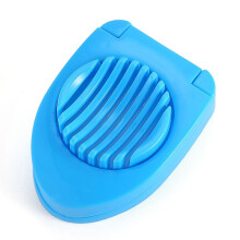 Stainless Steel Egg Slicer and Cutter for Hard Boiled Eggs, Easy OnePress Kitchen Tool, Blue