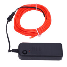 EL Wire Red LED Rope Lights 360 Bright Glow for Parties Halloween Costumes 16.4ft Flexible