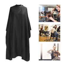 Barber Cape Waterproof Hair Cutting Cape with Adjustable Neck Closure and Full Coverage Black