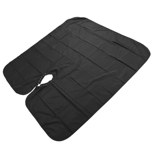 Barber Cape Waterproof Hair Cutting Cape with Adjustable Neck Closure and Full Coverage Black 2