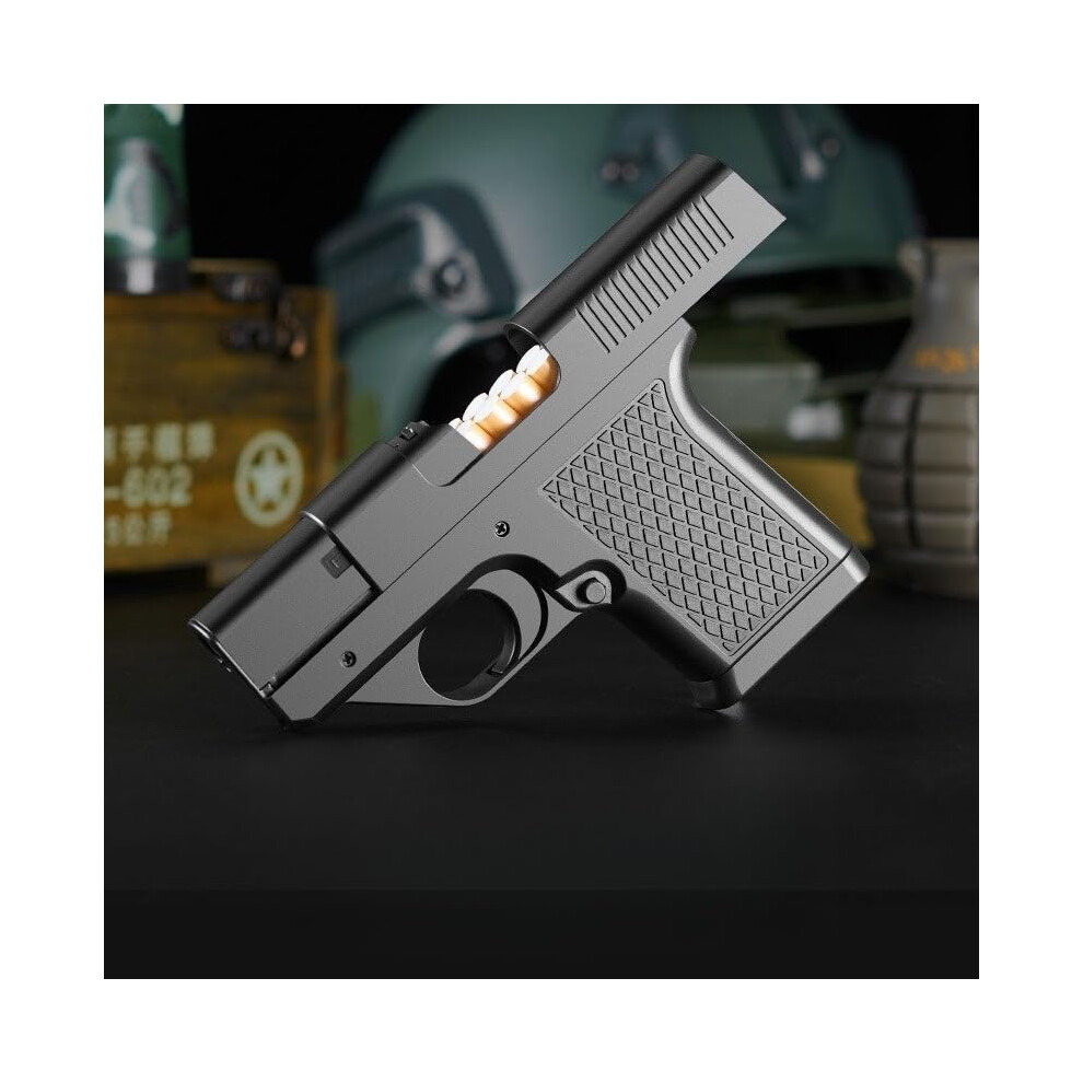 Cool Butane Pistol Torch Lighter  Jet Flame, Refillable, BuiltIn Cigarette Box, Unique Gift for Men (Metal Black)