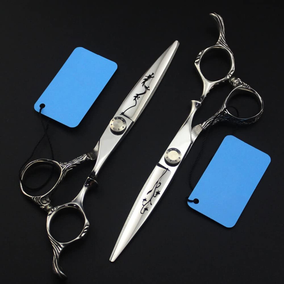Professional Hair Cutting Scissors Set, 6 Inch Japanese 440C Barber Shears with Dragon Handle