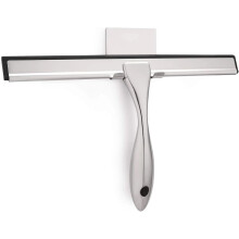 Stainless Steel Shower Squeegee 10 Inch for Glass Doors Bathroom and Car Windows with Ergonomic Grip