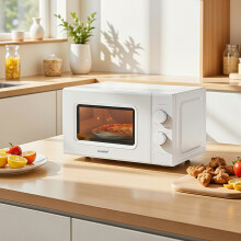 700W 20L Countertop Microwave Oven with Dual Knob