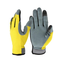 Touch Screen Leather Gardening Gloves with Reinforced Grip Breathable Design for Men and Women Yellow