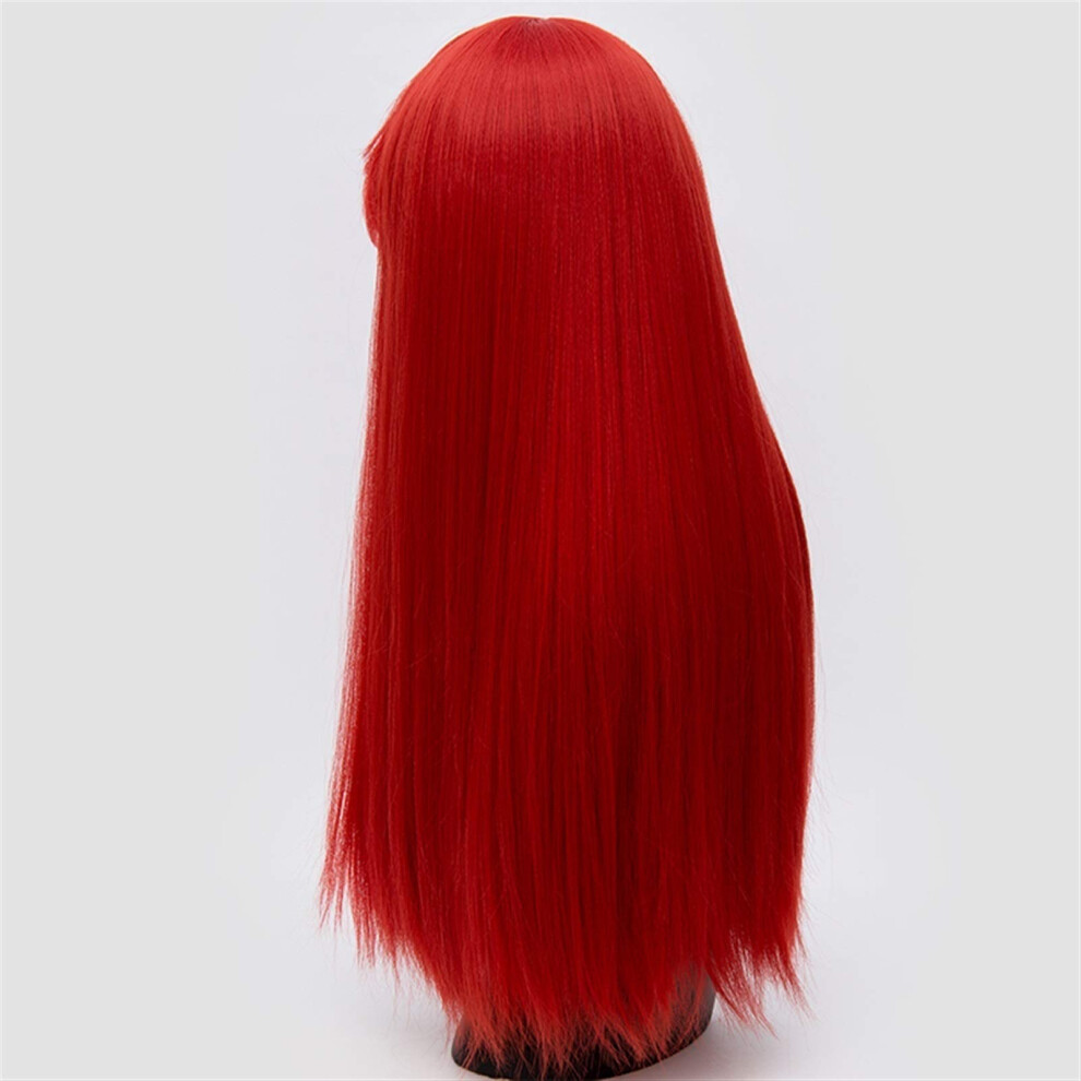 Unisex Women's Cosplay Wig 26 Inch Long Straight Synthetic Hair With Bangs Multiple Color Options