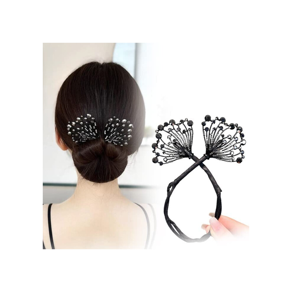 Black Hair Bun Maker And No Heat Hair Curler With Fast Styling, Secure Hold, Versatile Use