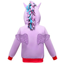 (110cm,Purple)Kid's Unicorn Hoodie Winter Fall Long Sleeve Sweatshirt with Wings & Ears Design