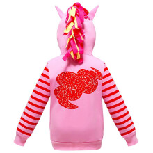 (120cm,Pink)Kid's Unicorn Hoodie Winter Fall Long Sleeve Sweatshirt with Wings & Ears Design