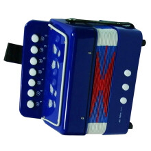 – Accordion Mini Musical Instrument, portable, 7 keys, – , – Toy for kids, educational music toy for beginners, and girls Blue