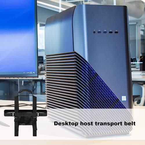 Computer Tower Mount Bracket: Adjustable Desk Harness, Portable Travel Strap  PC Stand Support For Setup, Convenient Transportation Aid, Soluc 1